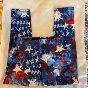 Flywheel Stars and Strips Leggings Size Small EUC